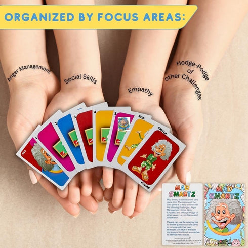 Thought-Spot: MAD SMARTZ - Interpersonal Skills Card Game for Anger & Emotion Management, Educational Toy for Kids
