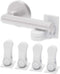Inaya 4-Pack Child Proof Door Lever Lock, Minimalist Design with 3M Adhesive, No Drilling Safety Locks