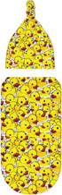 Nanyizly Set 0-6m Yellow Rubber Cute Duck Newborns Beanie Swaddle Blanket Baby Receiving Blankets for Infant Boy Girl