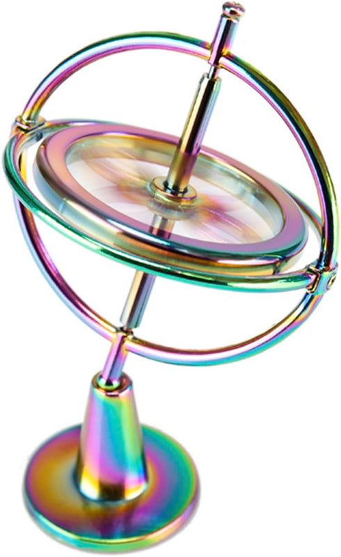 Gyroscope Toy Metal Anti Gravity Rotating Desk Gyroscope, Flying Motion Balance Physics Educational Training Gift