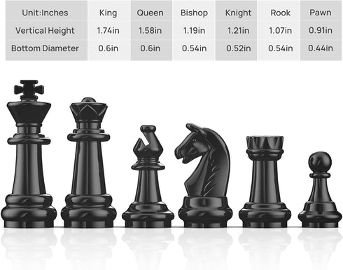 Travel Chess Sets: Magnetic Folding Board Games with Instructions for Teens, Family, Educational Toys, 9.5 Inch