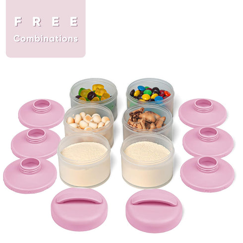 2 Pack, Termichy Stackable Formula Dispenser Portable Milk Powder Container, Baby Pink