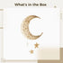 Generic 16.1 13.8 Hanging Moon and Stars Wall Decor, Rattan Wicker Handmade, Nordic Style Celestial Decor for Nursery