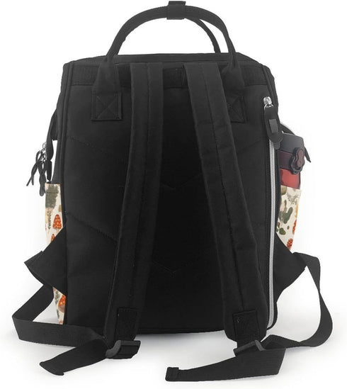 ZSUUGJ Backpack Mushroom Nature Wild Forest Printed Diaper Bag Baby Bag Multi Function Baby Changing Bags For Travel