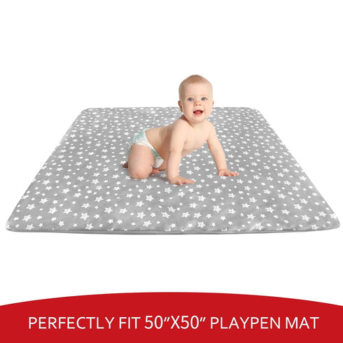 50" 50" Baby Playpen Mat Cover (Only Cover) - Non Slip Waterproof Protector, Fits X
