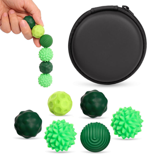 VOKT Magnetic Sensory Fidget Balls Toys Adults, 6PCS Silicone Textured Stress Relief Toys