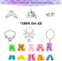 Glitter Sequin Mermaid Doll Clothes & Accessories - 12 Sparkly Glitter Party Dress, Crowns, Necklaces & Shoes