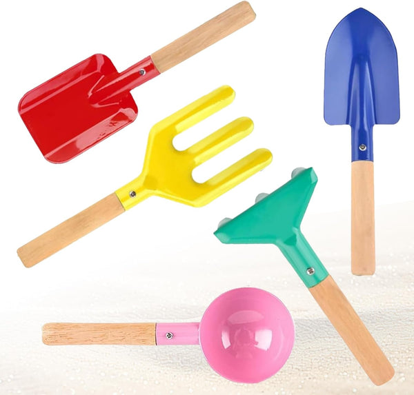 MEIDAYAI Beach Toys, 5 Pcs Kids Garden Tools, 8'' Children Beach Sand Toys
