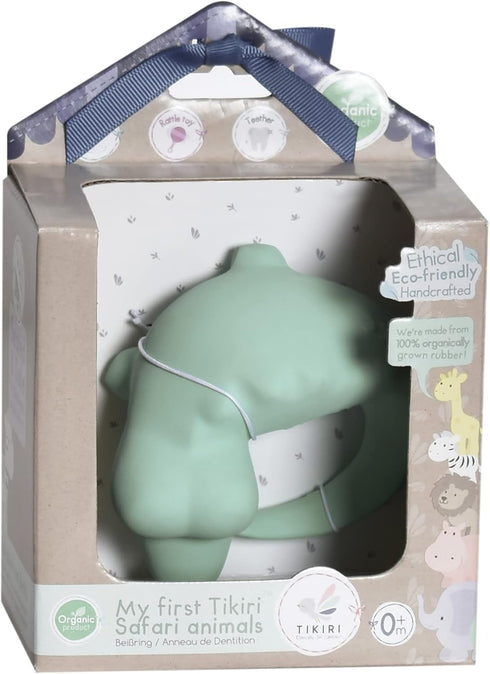 Organic Rubber Crocodile Rattle & Teether - Eco-Friendly Bath Toy