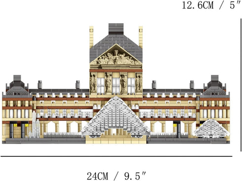 Paris Louvre Museum Building Blocks Set (3377Pcs) - Famous World Architecture Educational Toys Micro Bricks for Kids