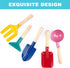 WEILAIDI Toys,5 Toys,8'' Set Beach Pcs Children Beach Sandbox Kids Gardening Metal Garden Tools with Sturdy Wooden
