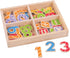 Bigjigs Toys Colourful Educational Wooden Magnetic Numbers and Symbols
