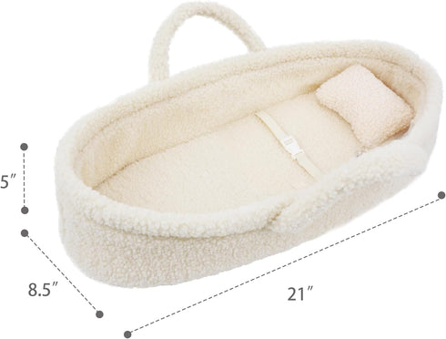 Cozy 18" June Garden Dream Doll Bassinet - Baby Doll Portable Carrier - Fits for American Girl Dolls or Teddy Bears up