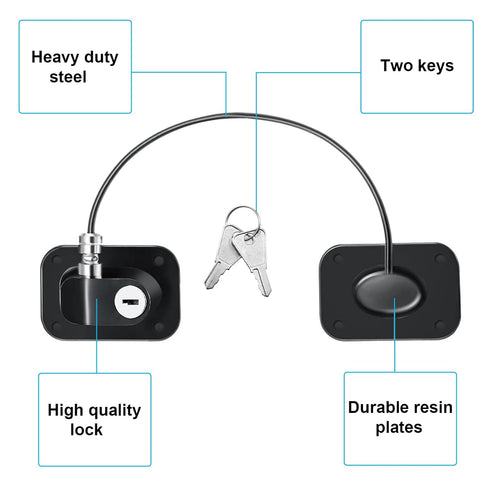 Hotop 4 Pack Fridge Cabinet Locks for Kids, Self Adhesive Child Proofing Safety Locks