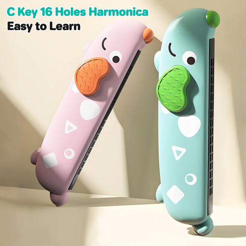 Besiciwiin 3PCS 16 Set, Harmonica for Kids, Beginners, Toddler muiscal Instruments Toys, Yellow, Pink, Green Hole