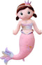 Mermaid Stuffed Animal Plush, 23.6in Cute Soft Pink Hugging Mermaid Plushies Pillow