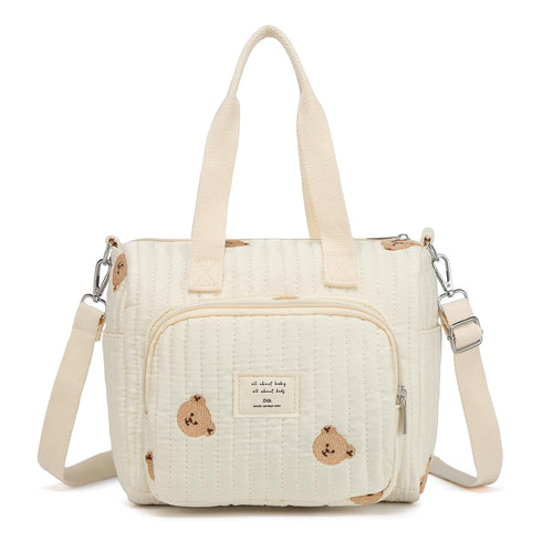 Fwkekye Small Diaper Bag Tote, Crossbody Diaper Bag Mini Purse with 5 Pockets,