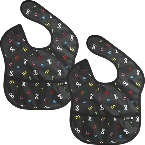 Waterproof Baby Bibs 2-Piece Set – Available in 64 Colors for Baby and Toddler (6-24 Months)
