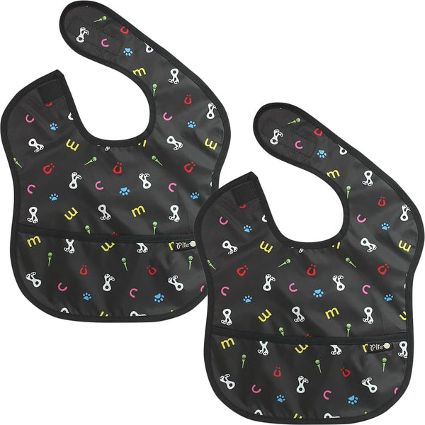Waterproof Baby Bibs 2-Piece Set – Available in 64 Colors for Baby and Toddler (6-24 Months)
