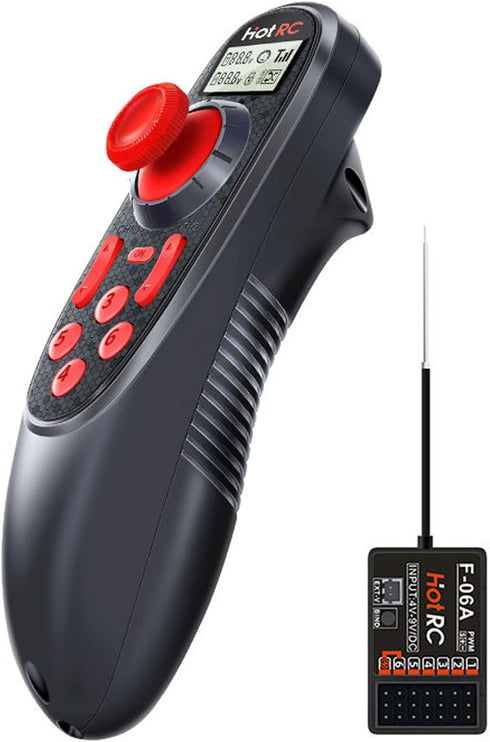 HOTRC DS-600 6CH 2.4GHz RC Transmitter and Receiver - Remote Controller with DS 600 PWM Receiver for RC Boat