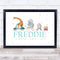 The Card Zoo Birth Details Nursery Christening New Baby Animals Bike Keepsake Gift Print