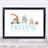 The Card Zoo Birth Details Nursery Christening New Baby Animals Bike Keepsake Gift Print