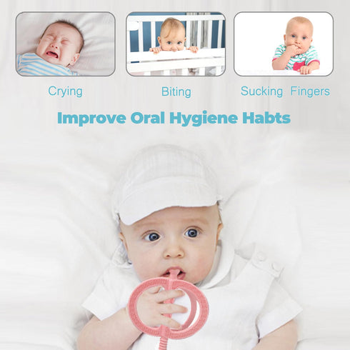 CFTONE 0-36 Baby Teething Toy, Nipple-Shaped with Easy-Hold Handle, Anti-Choking Design for Teething Relief, Teethers