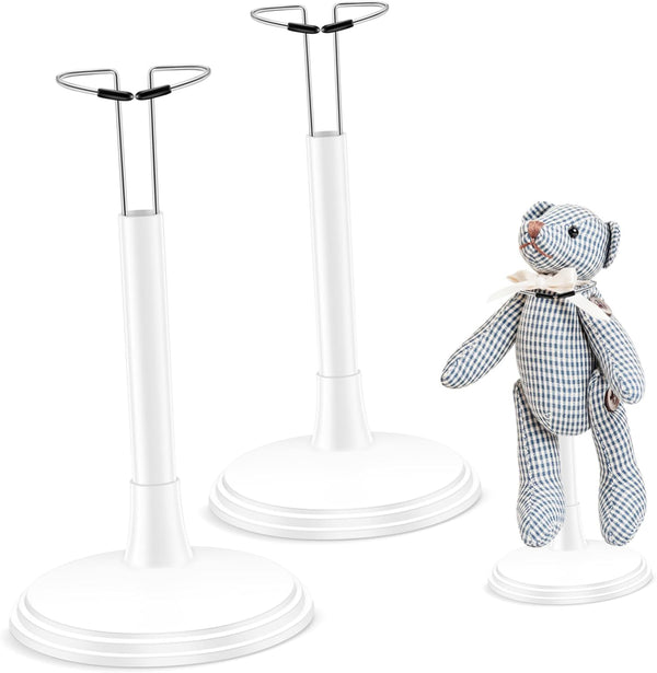 Toddmomy 2Pcs White Doll Stands, Doll Display Stand Bracket Support for Kids Accessories (25cm)