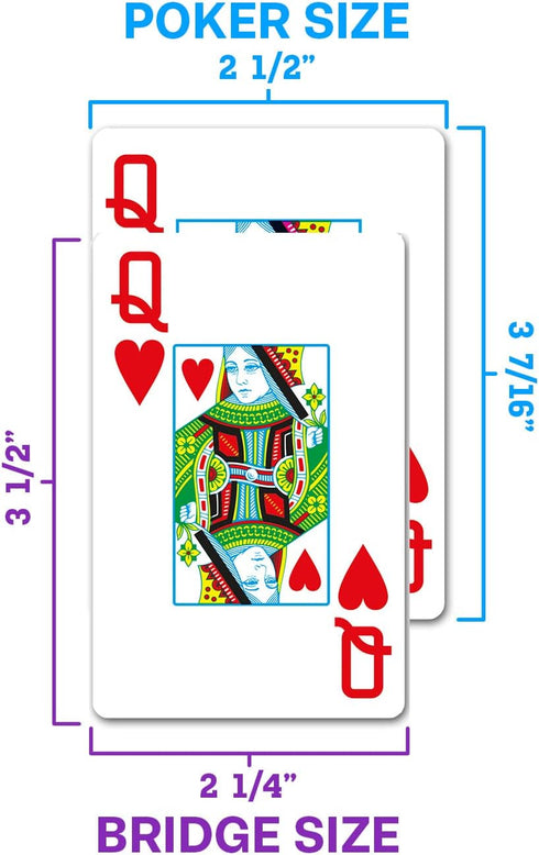 Copag 1546 Design Playing Cards, 100% Plastic, Bridge Size (Narrow) Red/Blue, Jumbo Index, 1 Set