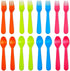16 Pcs Kids Utensils Set - Reusable Plastic Forks and Spoons, Durable Toddler Silverware Cutlery for Lunch Box, BPA Free