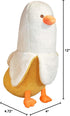12" PEACH CAT Banana Duck Plush Toy Cute Plushie Hugging Plush Pillow Duck Stuffed Animal for Girls and Boys White