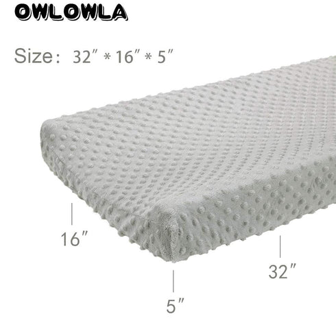 Soft Minky Dots Changing Pad Cover for Baby - White