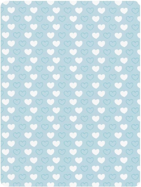 miaozhen 1 Pack 52x28 Cotton Baby Crib Sheets for Boys Girls Soft Breathable Abstract Art Heart Blue White Toddler