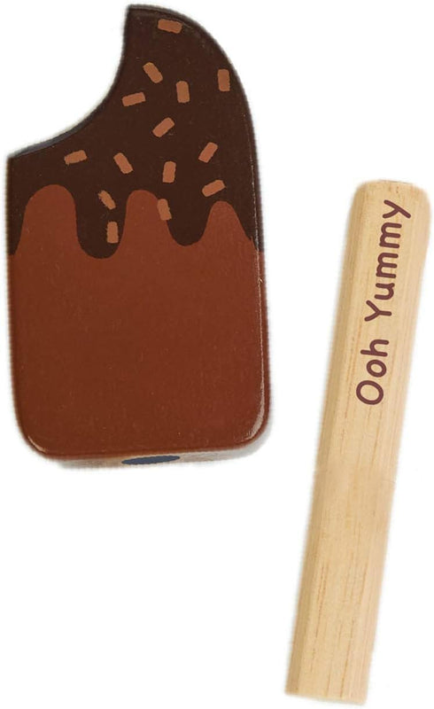 13 6 3+ Tender Leaf Toys - Ice Lolly Shop - Pieces Pretend Food Play Toy with Wooden Popsicles Ice Cream Bars
