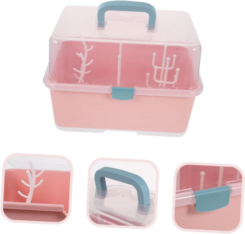Cabilock Bottle Storage Box Drying Rack Food-Grade Material Organizer for Bottles Pacifiers and Accessories Compact