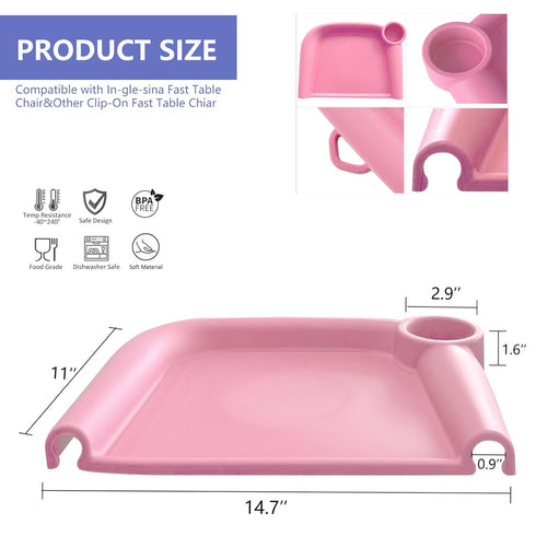 FAILUN Silicone Baby Dining Tray Compatible with Inglesina Fast Table Chair & Other Hook-On High Chairs,Portable