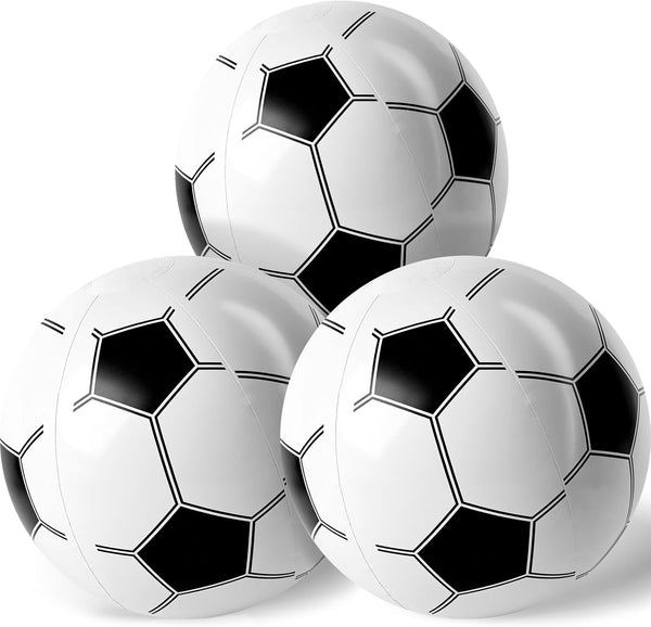 LovesTown 3PCS Inflatable Soccer Balls, 12inch Beach Balls for Kids Summer Swimming Pool Game