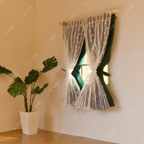 iLAND Dollhouse Accessories, 1/12 Scale Curtain Rods Decor (Luxury White)