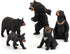 Realistic Wild Life Jungle Animal Figures, Black Bear Family Playset Educational Toys for Kids