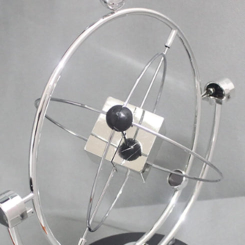 Electronic Perpetual Motion Desk Toy, Silver Cube Rotation for Home Decoration and Science Fun