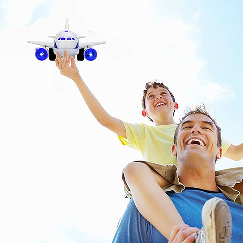 Kids,1:200 Airplane Toys for Toddlers,Friction Powered Toy Plane for Scale Aircraft with Flashing Lights and Sounds