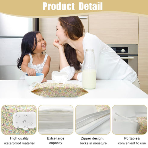4 Packs Baby Wipes Dispenser,Portable Refillable Wipe Holder with Hanging Loop, Wet Wipes Container,Reusable Travel