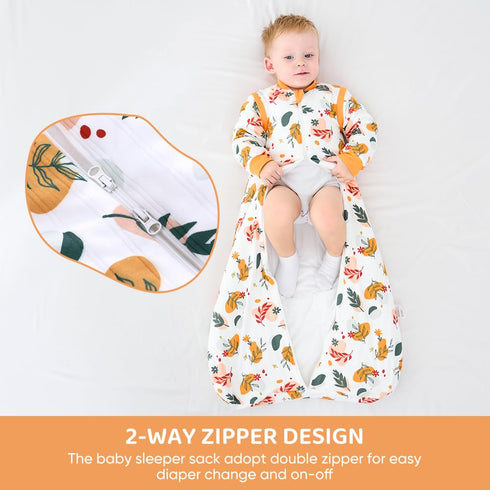 amo nenes 2.5 0-6M Baby Sleep Sack, TOG Winter Wearable Blanket, Removable Long Sleeves Baby Sleeping Bag for Infants