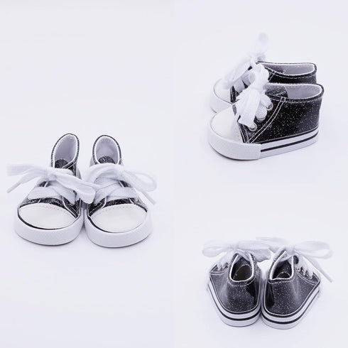 Etistta 6 18 inch 18 inch Pairs of Glitter Canvas Doll Shoes for Doll Shoes American Dolls Accessories