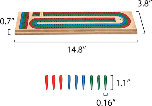 Mainstreet Classics Traditional Wooden Cribbage Board Game Set