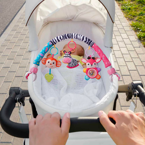ORZIZRO 0-12 Baby Stroller Arch Toys, Crib Mobile for Infants Adjustable Bassinet Mobile with Universal Clamps