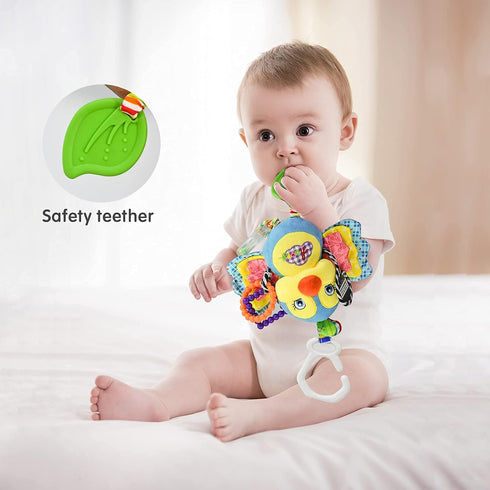 TOMMYHOME 3 Baby Rattles Toys with Teether,Bed Bell for Toddler in pram,Gifts for Baby Aged Months or More (Bird)