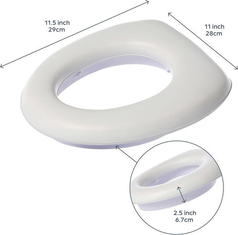 Dreambaby Soft Touch Potty Seat - Comfortable Padded Seat with High Base for Secure Positioning, White, Model L604
