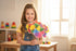 6 8 4-8 SOLDAY Poke Art Kits for Kids to Make Your Own Flowers Bouquet, Craft Kit with Flowers, Cute Hanging Charms