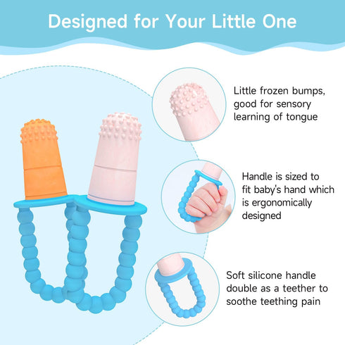MORLIKE Baby Popsicle Molds Set, BPA Free Ice Pop Molds for Baby Teething Relief, Homemade Breastmilk Popsicle Molds